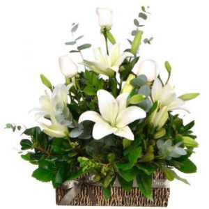 arreglo floral condolencias paz blanca